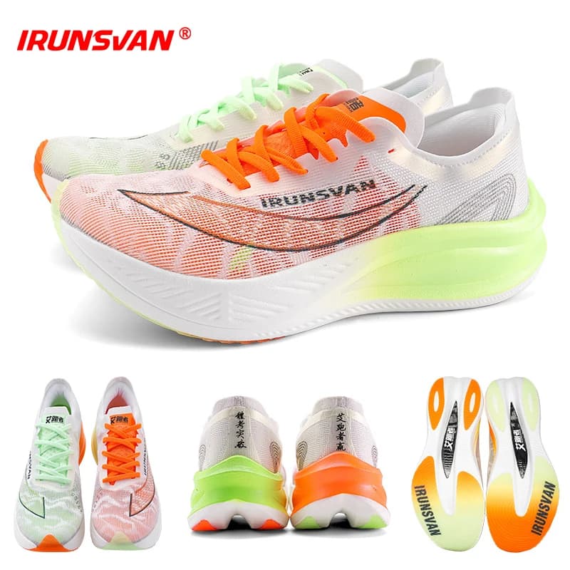 IRUNSVAN Scarpe da corsa da uomo Scarpe sportive traspiranti Maratona leggera Sneaker con piastra in carbonio Casual Comodo allenamento atletico