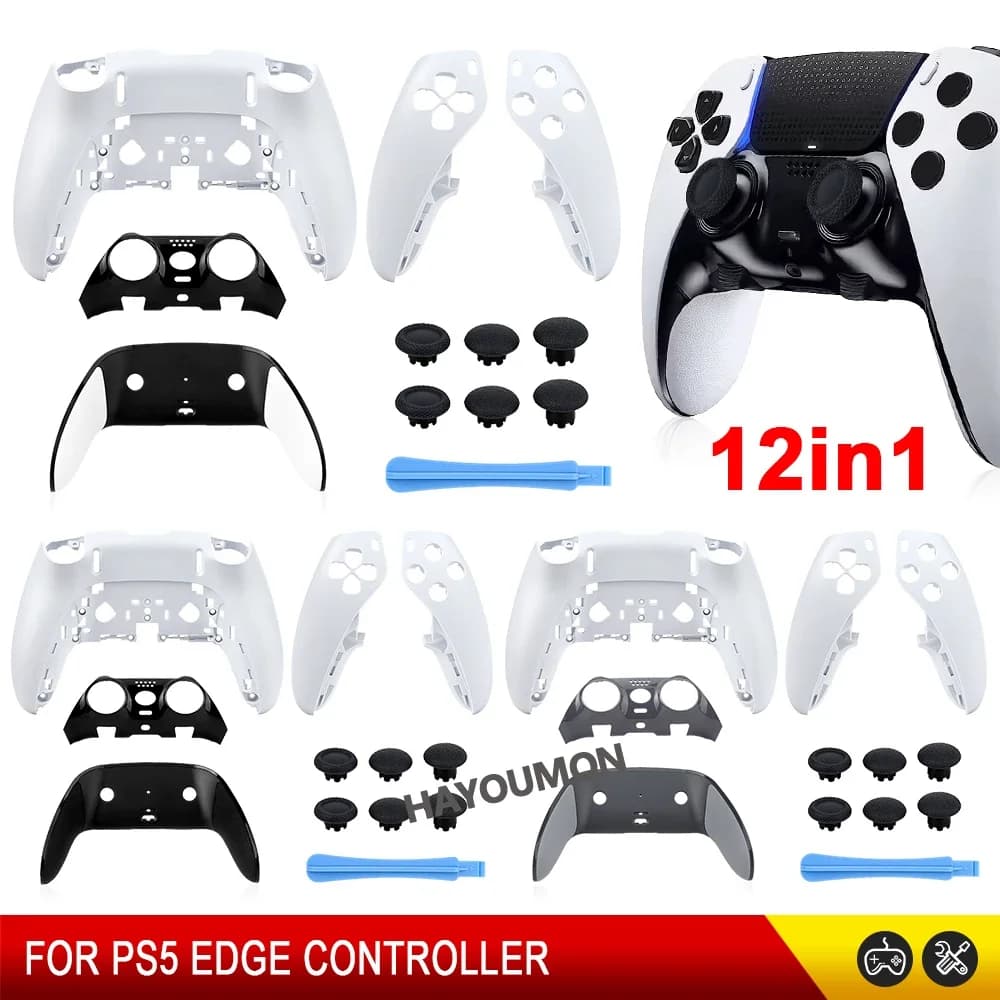 Set completo di ricambio per la scocca esterna con copertura per le impugnature dei joystick, parti di riparazione per controller PS5 Edge, accessori da gioco