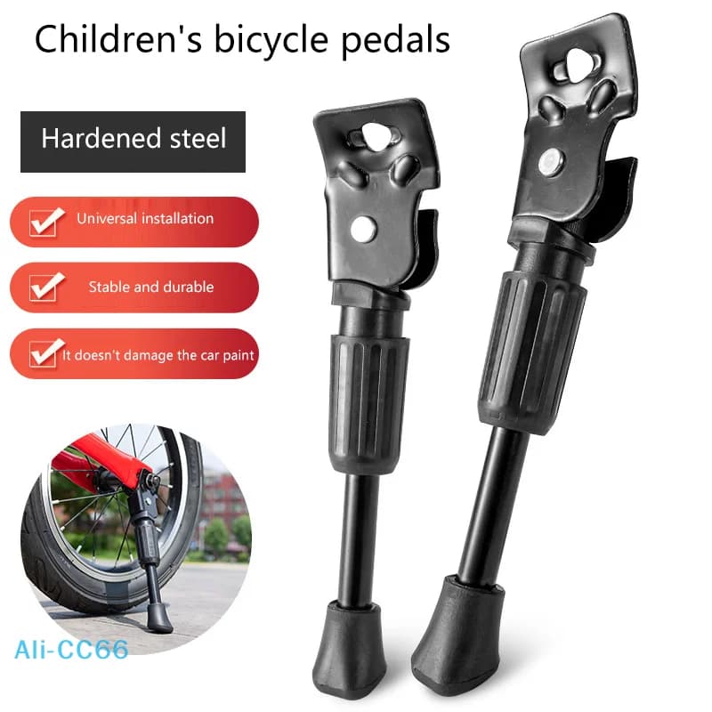 【C】 Cavalletto per bici per bambini Supporto per supporto da parcheggio per carichi pesanti Supporto per supporto laterale per bicicletta per bambini Ruote da 12 14 16 18 20 pollici