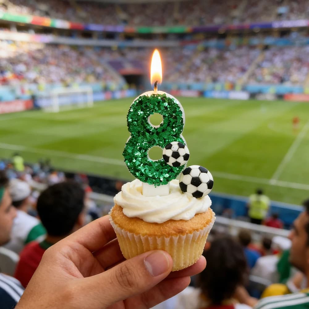Soccer Ball Shape Candles for Cakes, Numbers 0-9 for First Birthday Party Decorations for Kids, Cupcake Football Theme Accessories