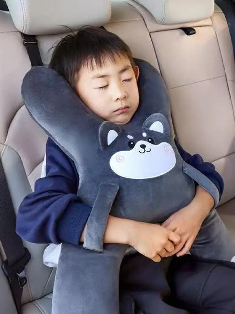 Soft Cute Cartoon Pillow Car Mounted Child Sleeping Pillow Car Removable Comfortable Breathable Headrest Lumbar Support