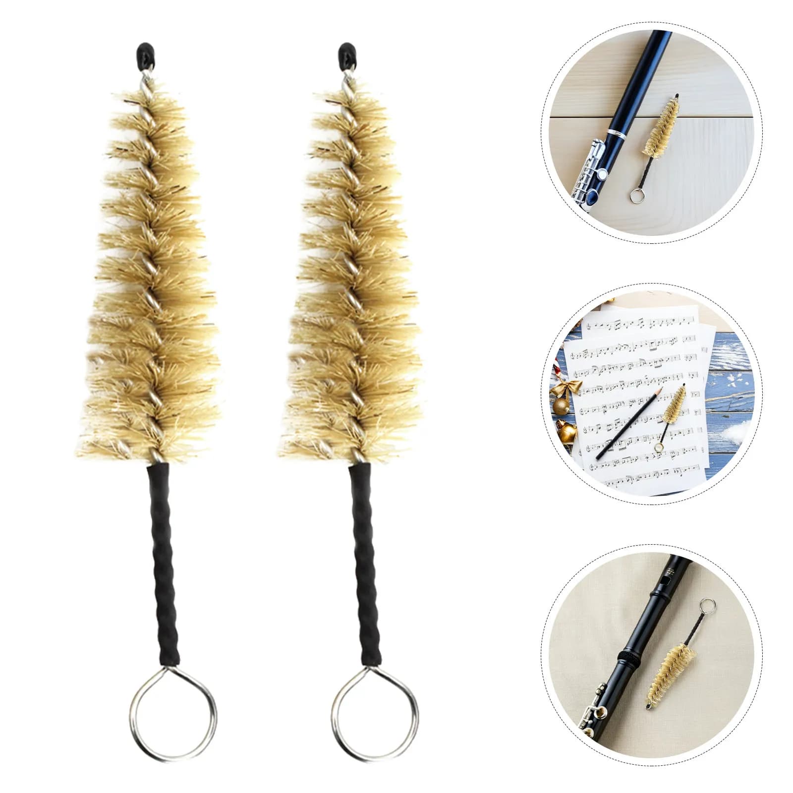 3Pcs Saxophone Clarinet Mouthpiece Cleaning Brushes Woodwind Instrument Cleaner Flute Detailing Brush Musician Maintenance Tools