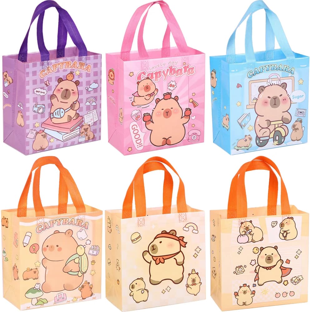 10 pz Nuovo Capibara Sacchetto Regalo Snack Caramelle Impermeabile Non Tessuto Regalo Tote Borse Shopping Portatile Capibara Sacchetto Per I Regali Recyclare