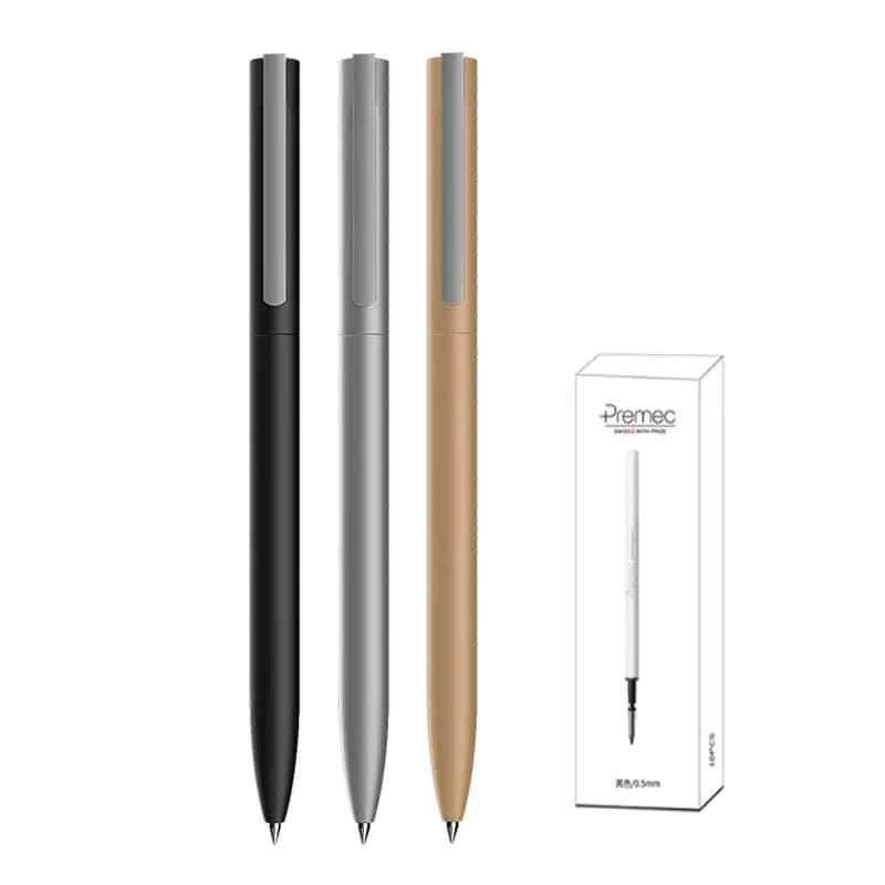 Penna gel rotante in metallo 0,5 mm Premec svizzero ricarica per Xiaomi Sign Pen Caneta sostituibile inchiostro blu scrittura liscia forniture per ufficio