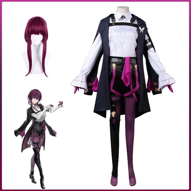 Nuovo costume cosplay Kafka parrucca Honkai Star Rail vestito da donna gioco uniforme cappotto giacca pantaloncini set completo vestiti di gioco di ruolo di Halloween
