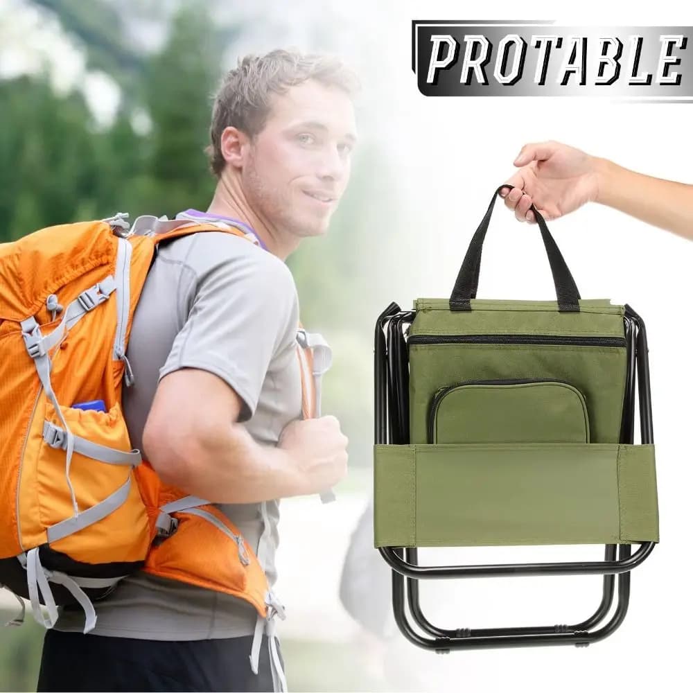 con custodia Sedia da pesca pieghevole Sedie da spiaggia espandibili resistenti all'usura Sedia da campeggio facile da trasportare in acciaio inossidabile