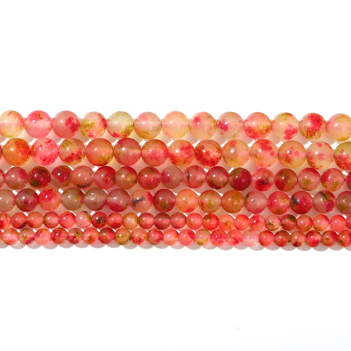 Perline distanziatrici rotonde in cristallo naturale a forma di anguria per la creazione di gioielli fai da te, braccialetti, orecchini e accessori.