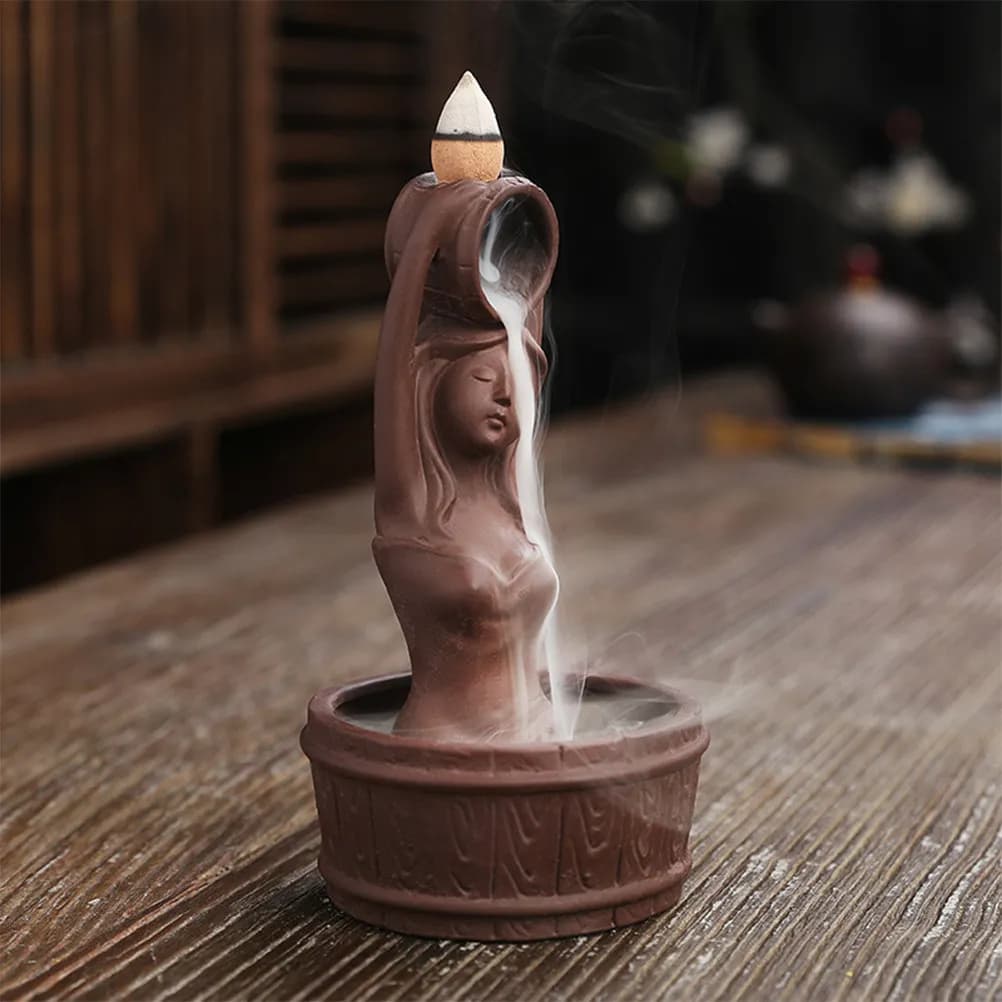 Bruciatore a riflusso a forma di sirena, Porta incenso a riflusso, Supporto per bastoncini di incenso a riflusso, Bruciatore di incenso, Supporto per bastoncini di incenso