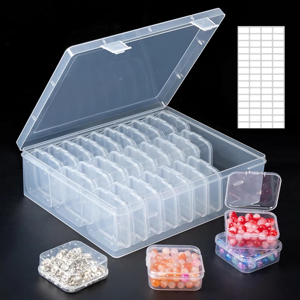 Scatola portaoggetti per pittura con diamanti a griglia 4/10/12/14/15/30/48, contenitore per gioielli con strass per nail art, custodia multifunzionale