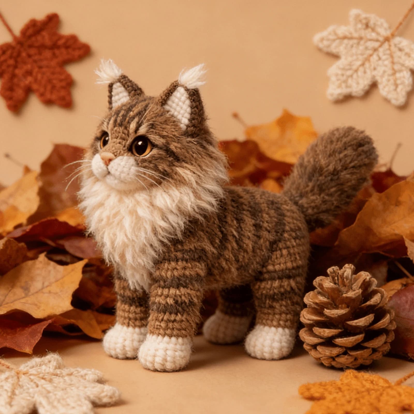 Tabby Cat DIY Complete Starter Knitting Set for Beginners Adults Birthday Gifts Crochet Starter Kit W/ Step-by-Step Tutorials