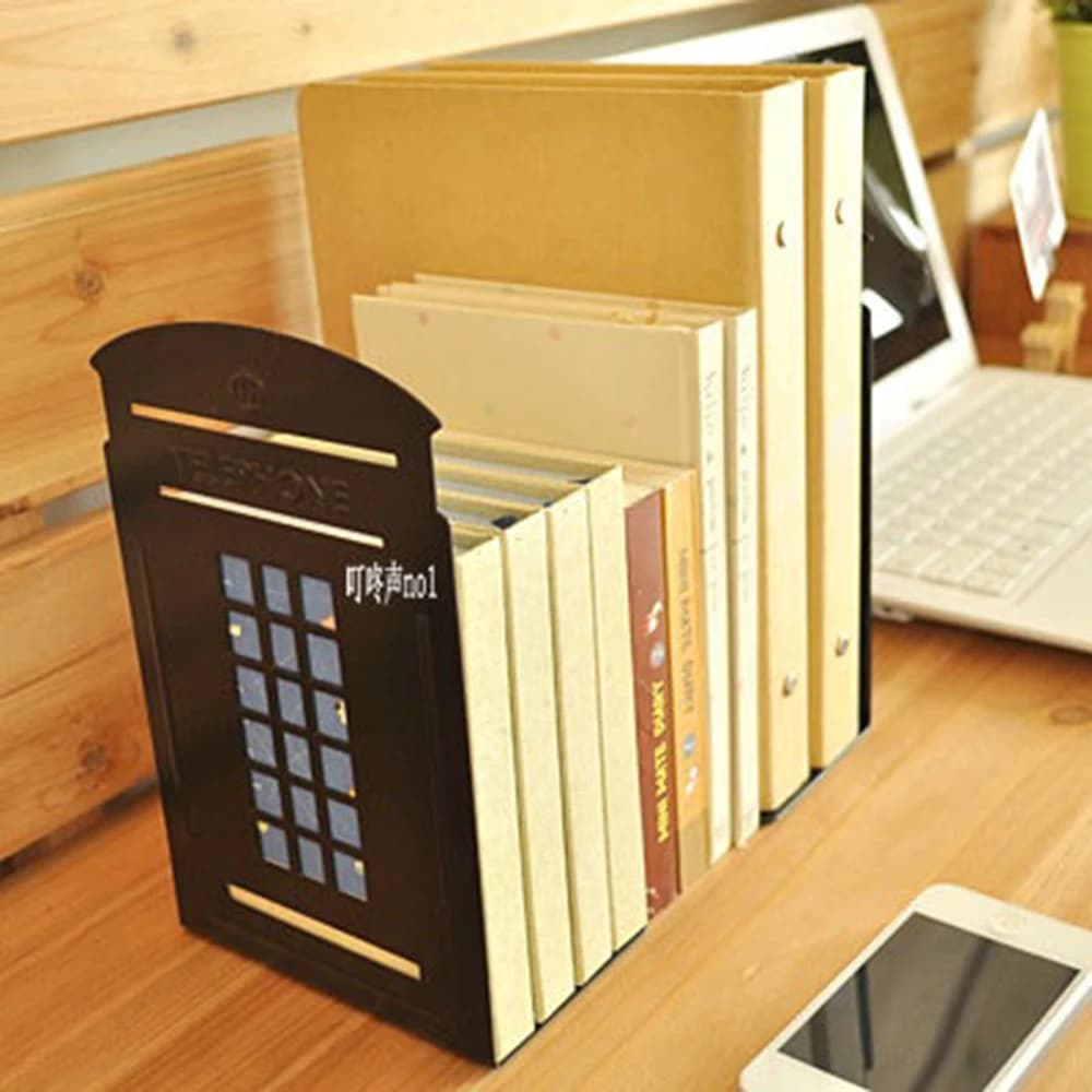 Coloffice 2 pz/set Carino grande ferro creativo Retro Parigi fermalibri per telefono libro blocco cartella di libri organizzatore da scrivania forniture per scuola e ufficio