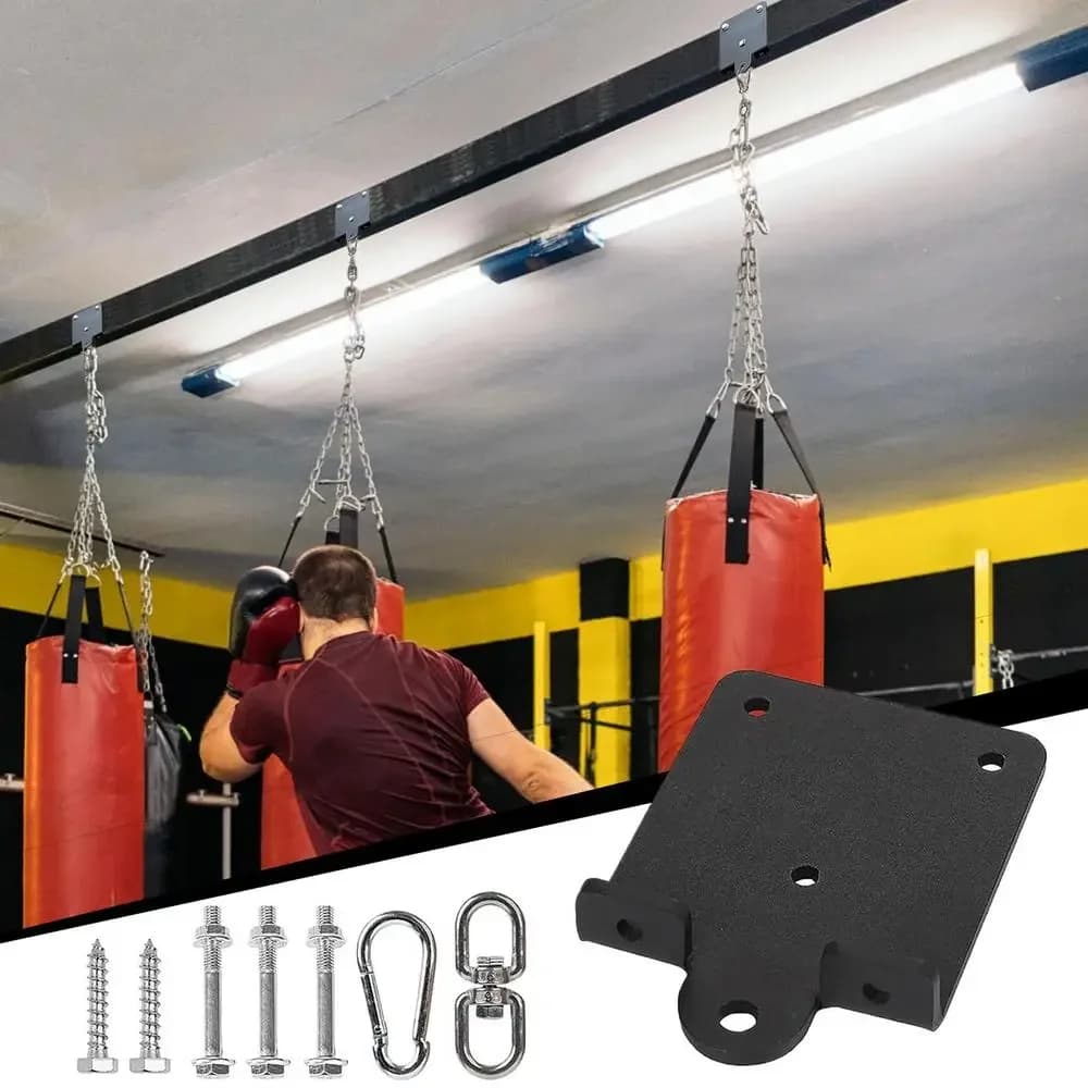 Supporto a parete/soffitto per sacco da boxe, girevole a 360°, gancio resistente per sacco da boxe, appendi-sacco da boxe per palestra, trapezio per swing