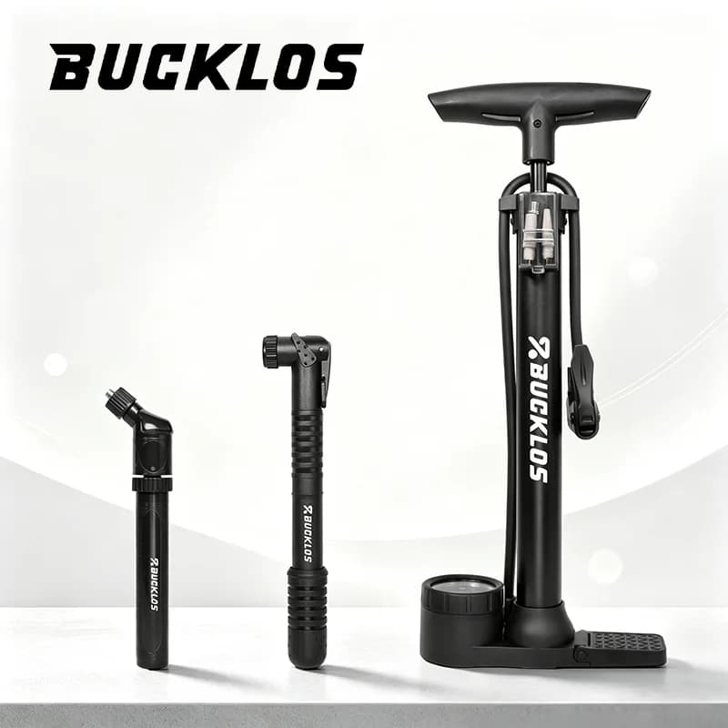 BUCKLOS Bicycle Pump 160PSI Portable Fast-Inflation Blast Pump With Gauge For Schrader Presta Dunlop Valve Bike Combination Pump