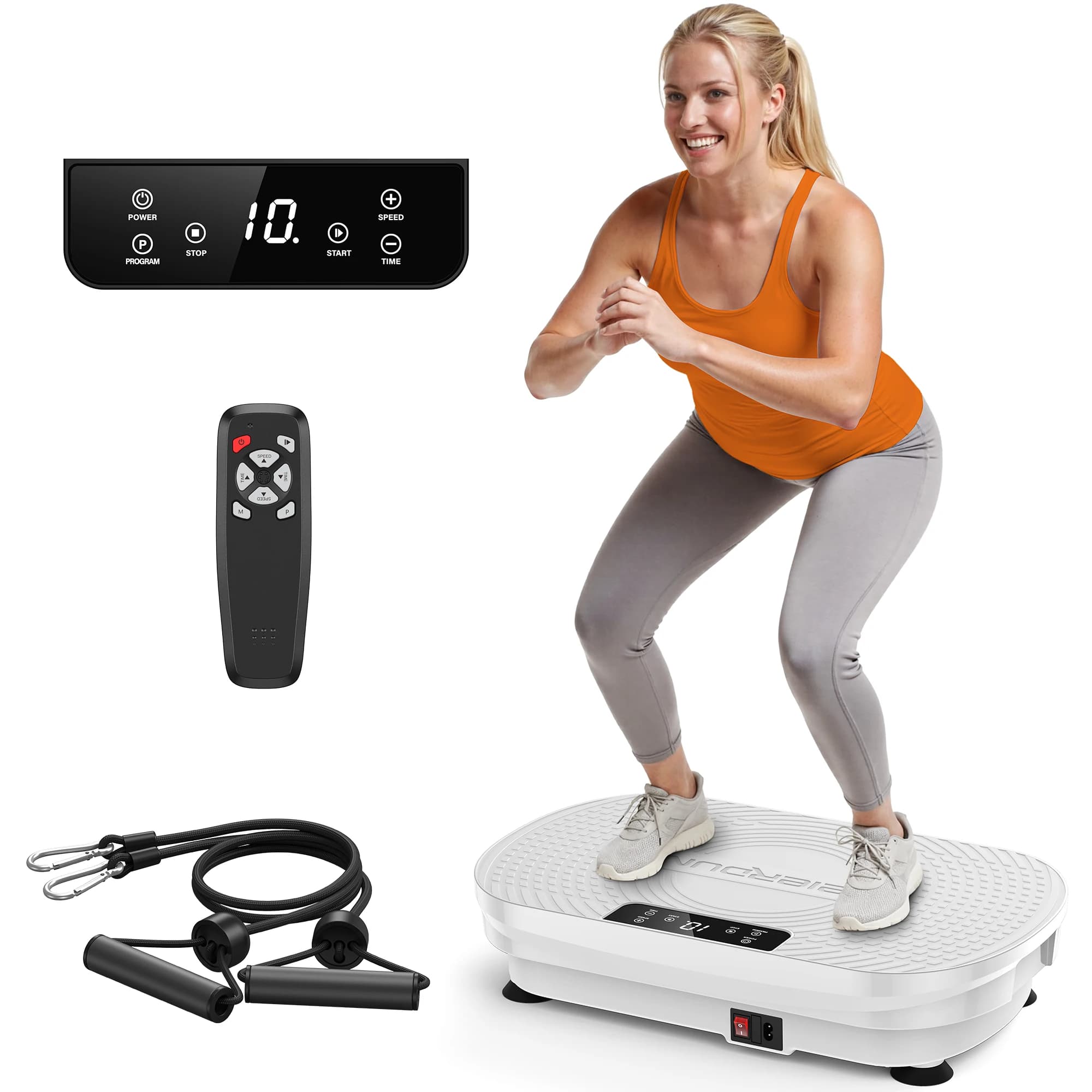 FEIERDUN Vibration Plate Exercise Machine, Vibration Plate for Lymphatic Drainage, Power Plate Vibration Platform for Weight Loss, Toning & Wellness (Two Color Options))