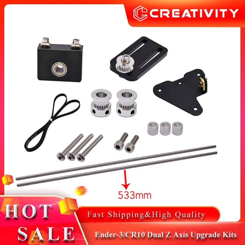 Kit di Aggiornamento per Stampanti 3D Ender-3/CR10: Doppio Asse Z, Kit Vite a Ricircolo di Sfere T8, Staffa in Profilo di Alluminio con Puleggia a Cinghia