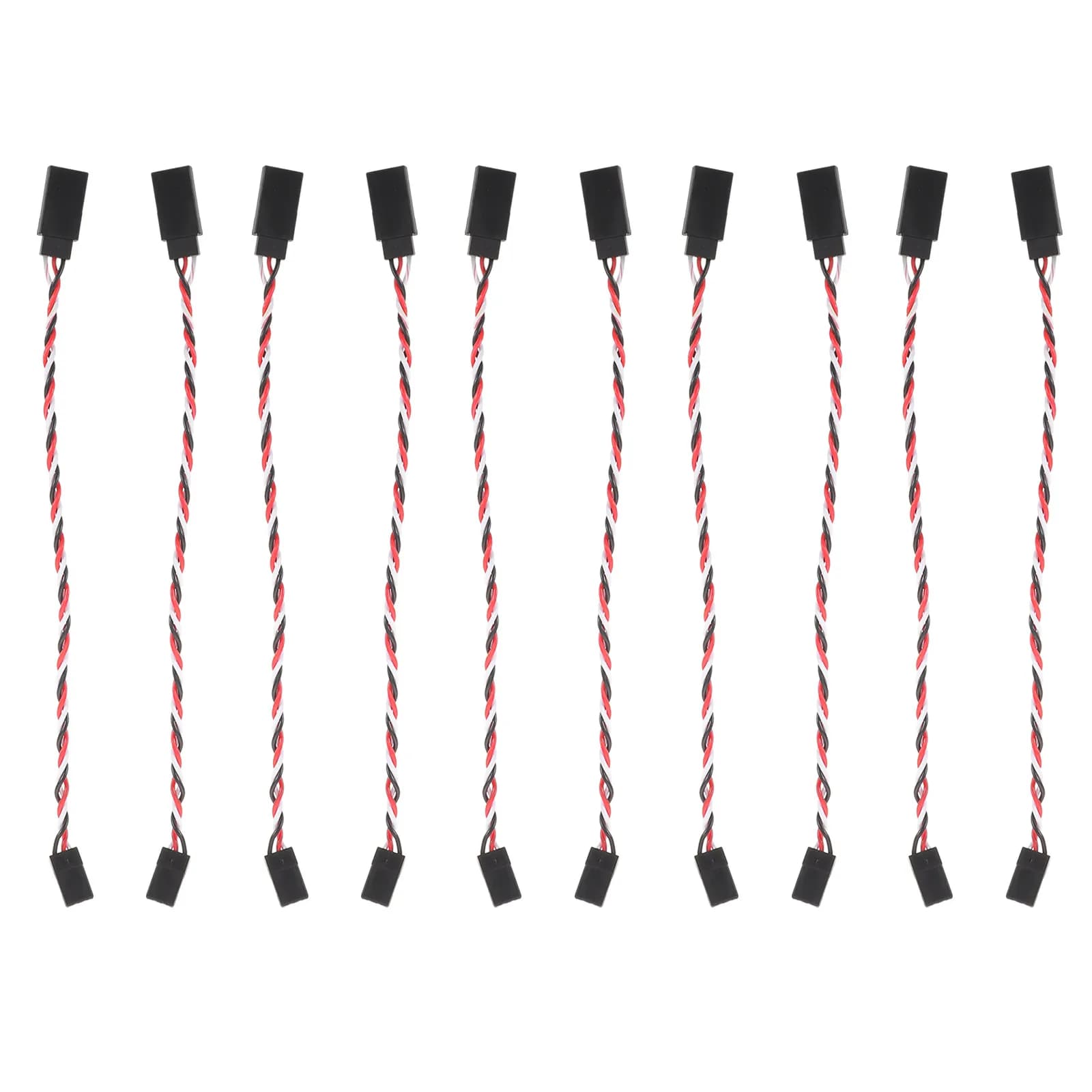 Set di 10 Cavi di Prolunga per Servo RC, da Maschio a Femmina, 3 Pin, 18,8 cm, Trasmissione del Segnale Stabile per Aerei, Elicotteri e Ricevitori RC