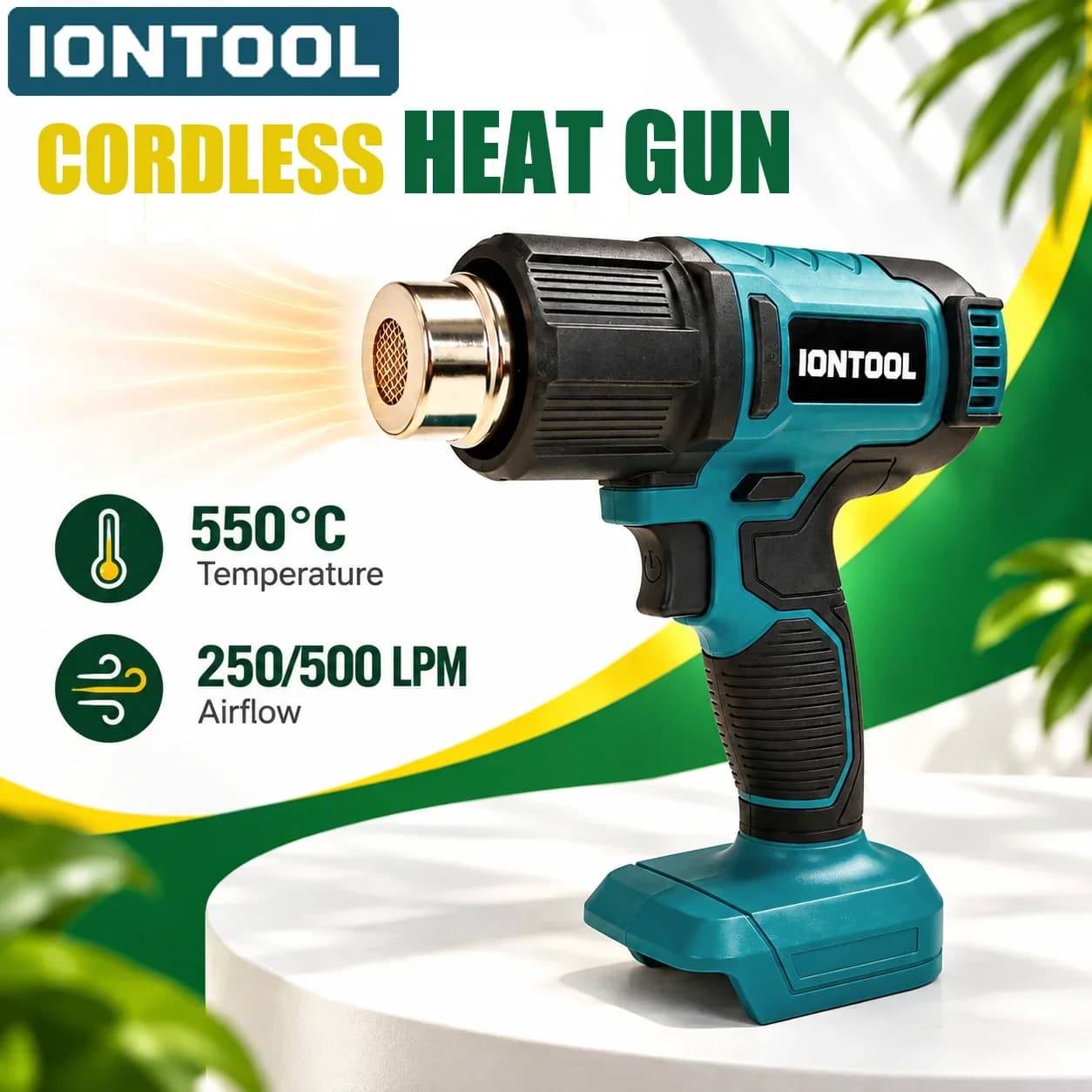 IONTOOL 550℃ 2-Speed Cordless Heat Gun Portable Hot Air Tool for Pipe Thawing Shrink Wrapping and DIY Home Repair Bare Unit