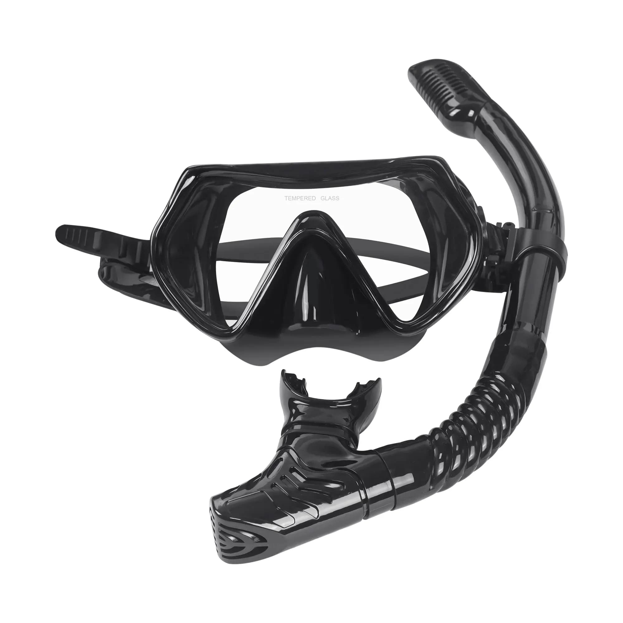 Set Underwater Mask Overview with Dry Mouth Top - Snorkeling Kit for Adults, Snorkeling Equipment, Diving and Swimming