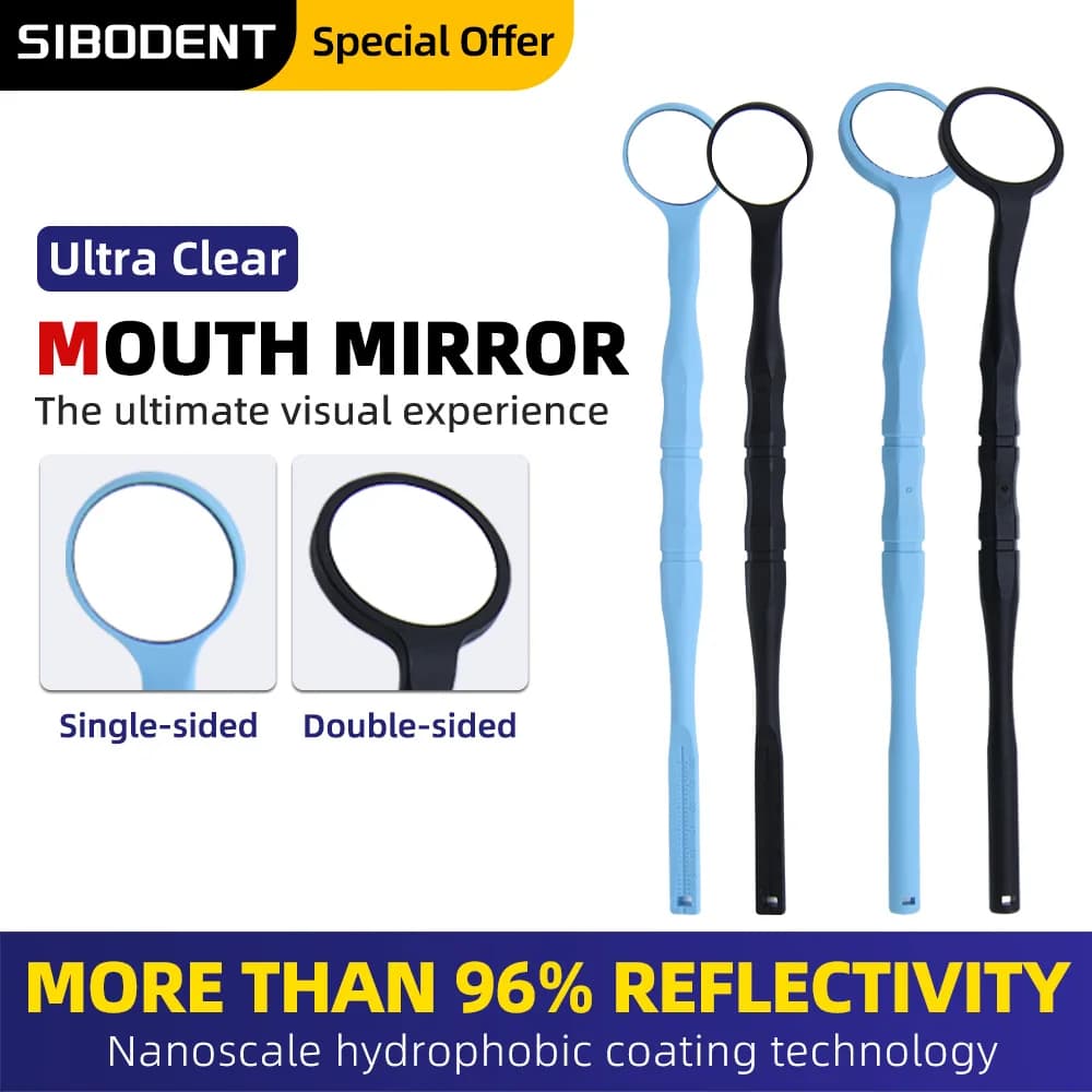 5 pcs Dentale Ultra Transparent Mouth Oral Mirror Double Sides Examination Mirrors Reflectors Handling Instruments Dentist Tools Teeth whitening