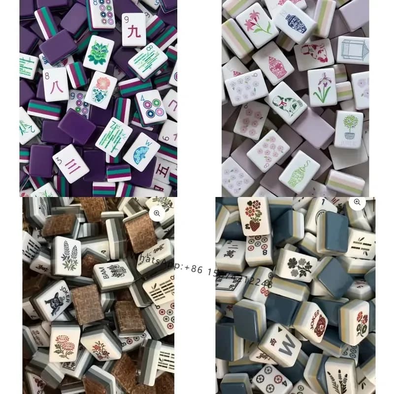 Luxurious Portable American Mahjong Tiles - 160 Pieces, Acrylic Tiles and 4-layer Wooden Patterns