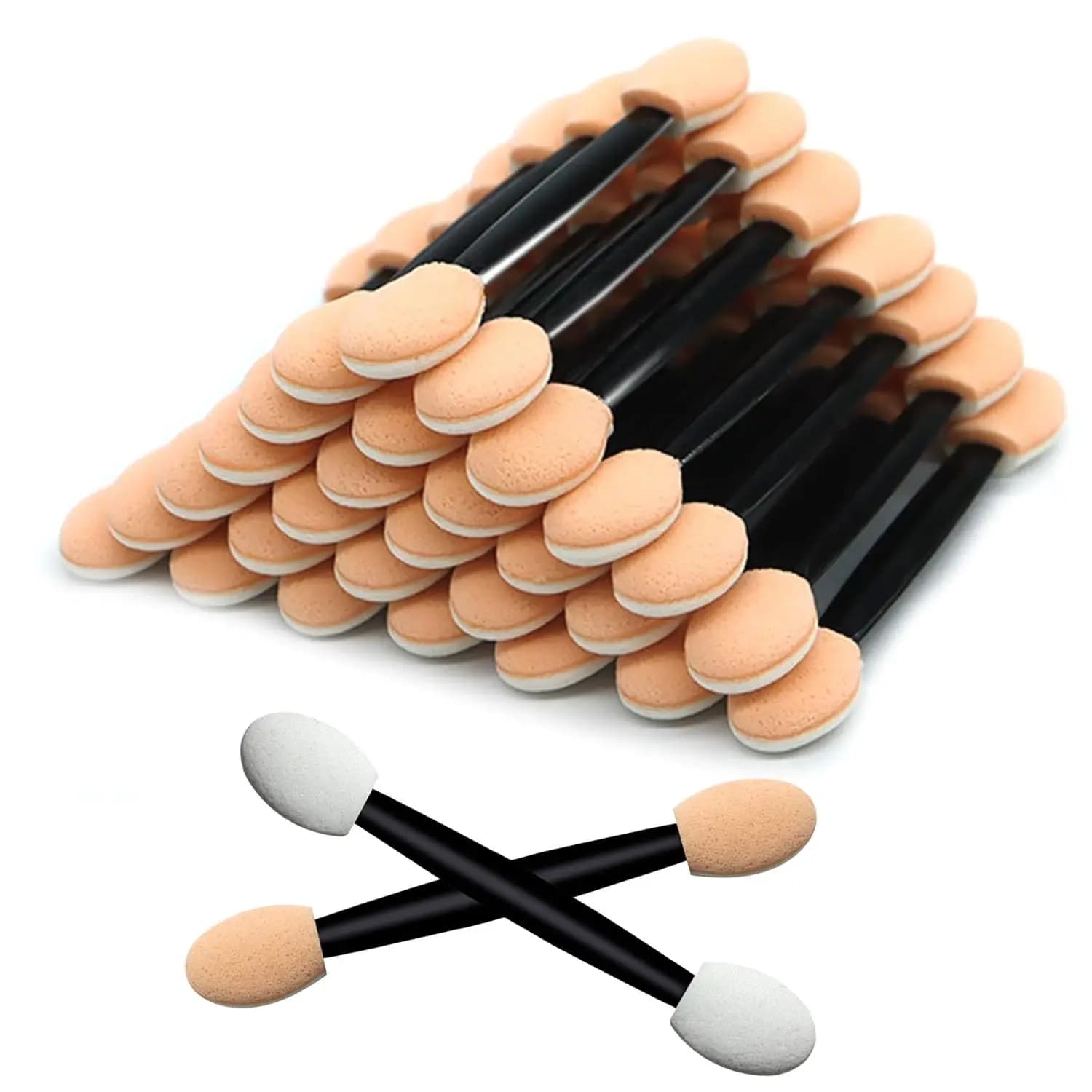 Disposable Umbrella Faces, 120 Pieces Sticks with Sponge Toe for Makeup Eyes