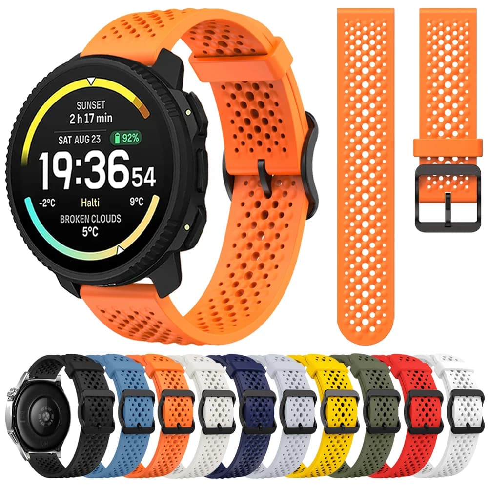 Cinturino in silicone traspirante da 22 mm per Suunto Vertical 2/RACE Run/Ocean/9 PEAK PRO Sport Wristband per HUAWEI WATCH/Braccialetto Amazfit