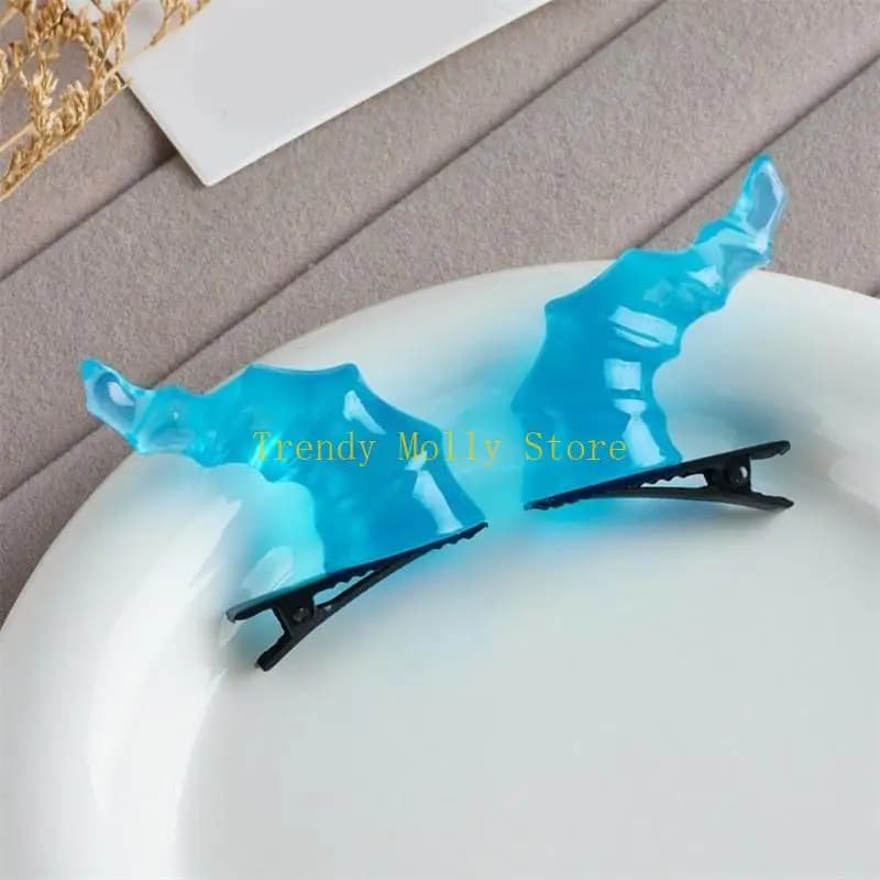 N5KB 1pair Goth Devil Horn Hairpin Carnivals Hair Clip Halloween Hairpin for Girl