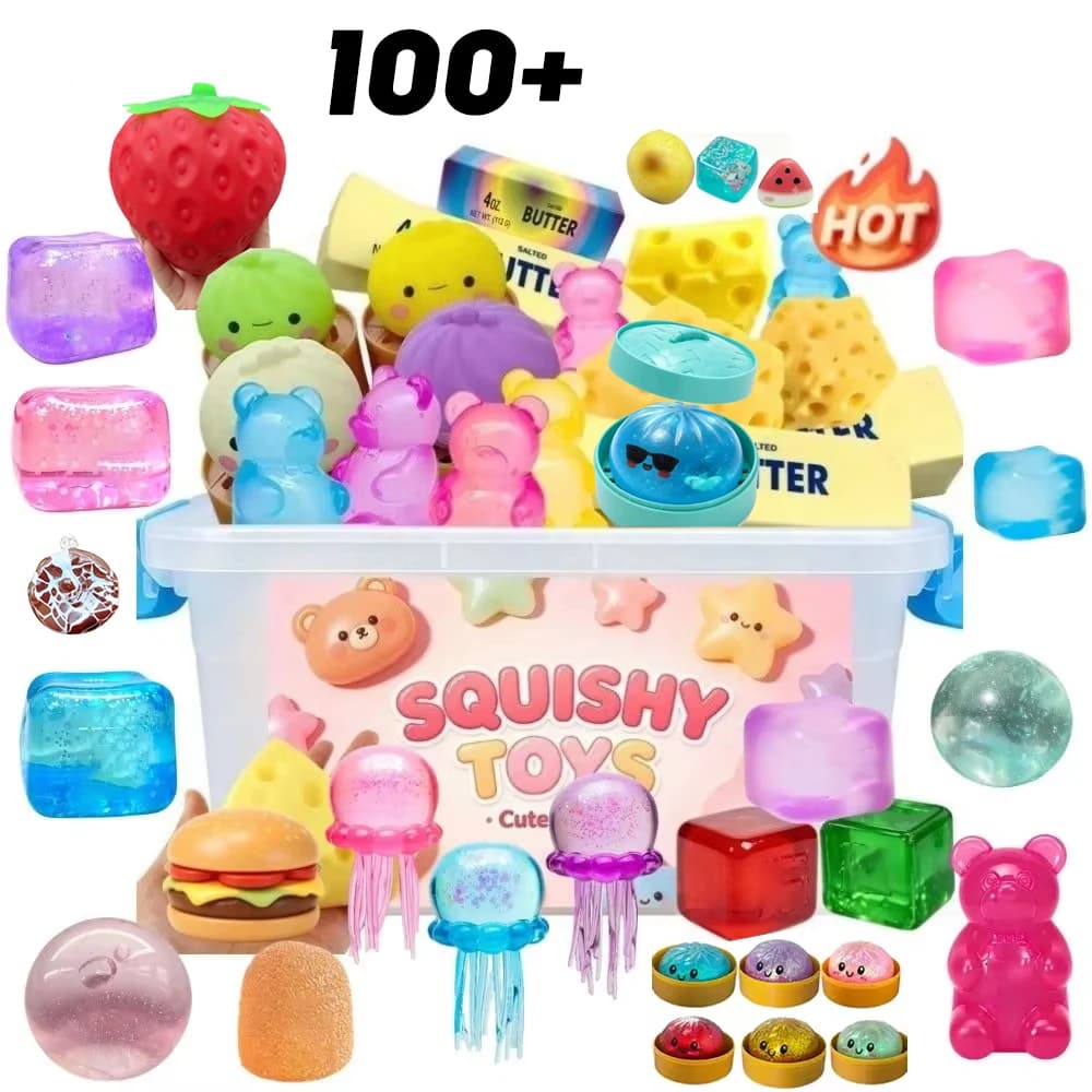 100+Pcs Brand Squishy Blind Box Toys Random Mystery Box Cute Mini Figures Slow Rebound Fidget Sensory ASMR Stress Relief Gift