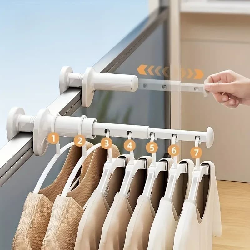 1/2pcs Thickened Extended Folding Hanger Portable for Business Travel Outdoor Telescopic Clothes Drying Rack Easy to Install