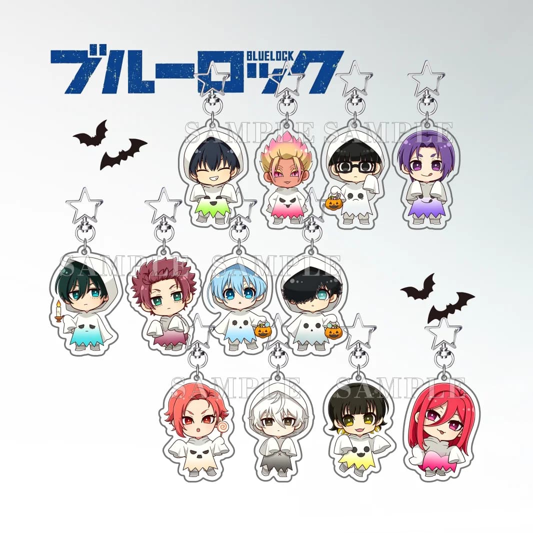 Anime Blue Lock New Halloween Series Cute Chibi Acrylic keychain Desktop Decoration Gift for Anime Fans Gift Bag Accessory Gift