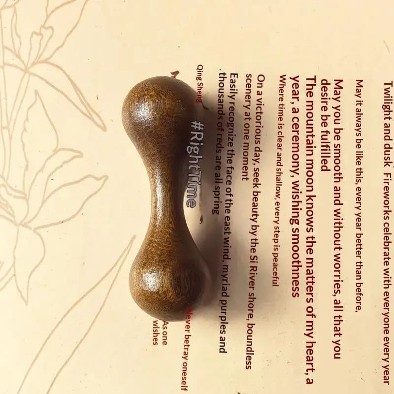●Wooden Finger Bone Toys Rotating Polishing Hand Spinner Dumbbell Golden Sandalwood Decompression Toy Gifts