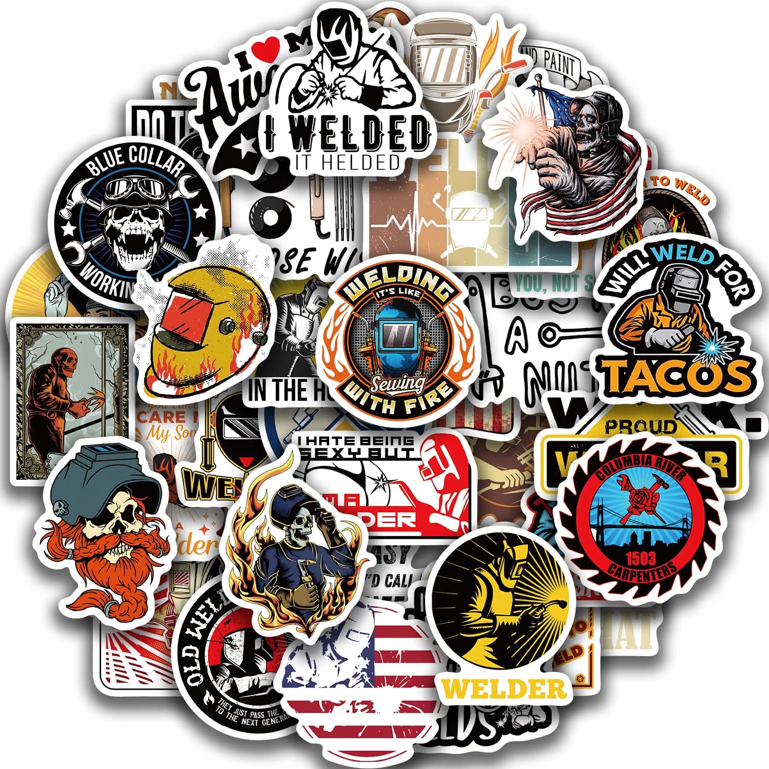 50 pz misto saldatura saldatore Graffiti adesivi per bagagli fai da te Skateboard impermeabile fai da te Cool Cartoon Decal Sticker giocattoli regalo