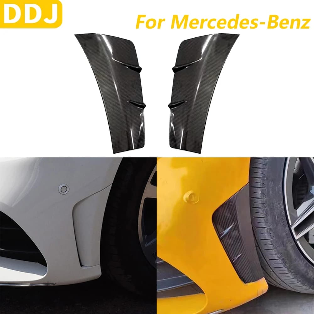 For Mercedes-Benz Class C W205 2019-2021 Real Carbon Fiber Bumper Front Side Air Grips Cover Auto Accessories Edit