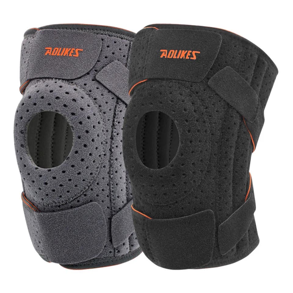 AOLIKES sports knee brace protective mountaineering outdoor cycling breathable anti-slip straps man woman support steel knee brace