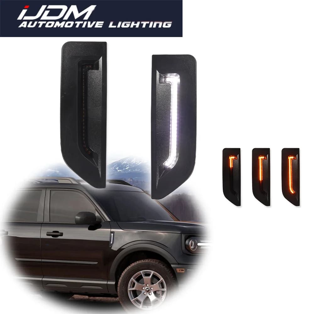 Per Ford Bronco 2021 2022 2023 2024 Dual-color Ambra Dinamico LED Parafango Anteriore Indicatore Laterale Indicatore di Direzione con DRL Bianco/Luce di Parcheggio