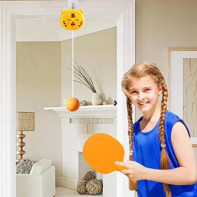 Ping Pong Suspended Indoor Ping Pong Exciter for Indoor Ping Pong with Rack and Balls Toy for Ping Pong Training Sparring Hanging