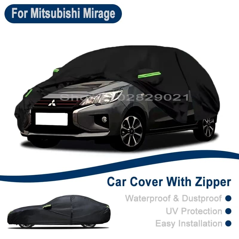 Copertura completa per veicoli Mitsubishi Mirage - Design con cerniera laterale, copertura auto impermeabile, antipolvere e protettiva dai raggi solari