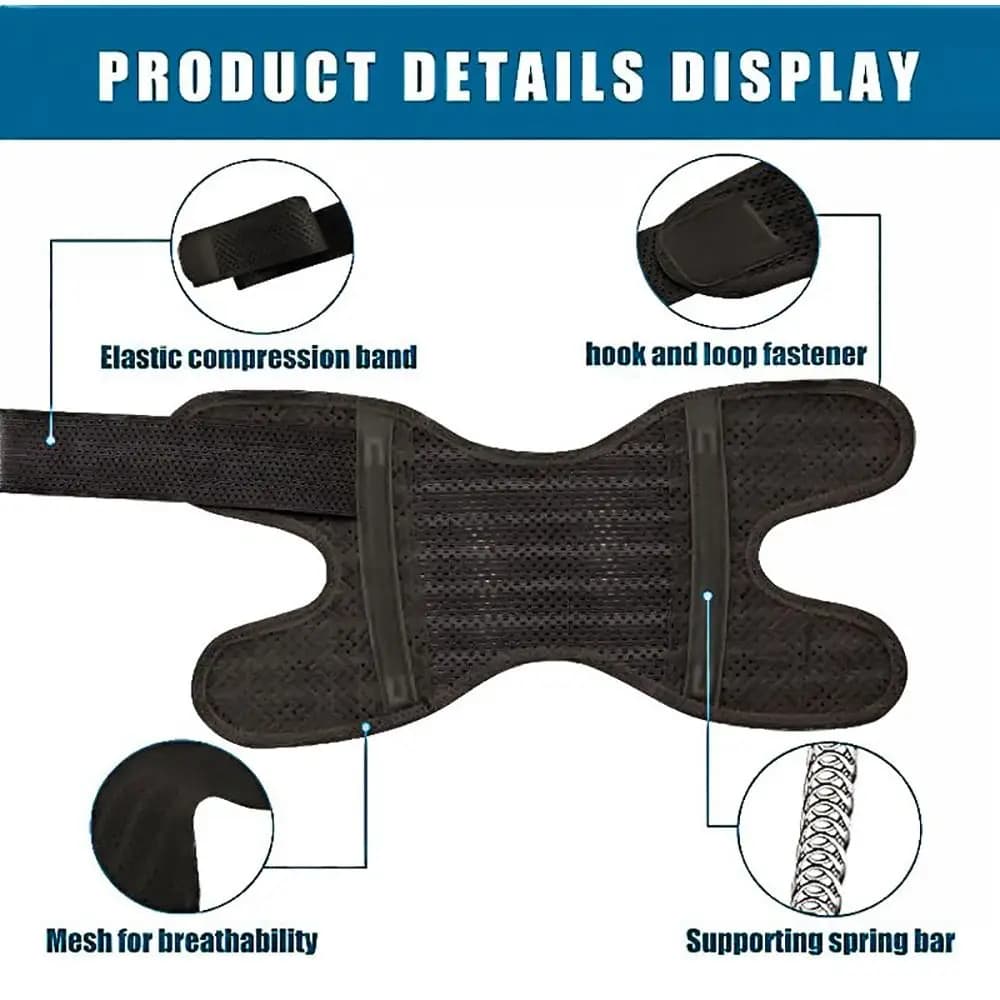 Ginocchiera a compressione 1 pezzo, supporto professionale regolabile per ginocchio con stabilizzatori laterali, ginocchiera traspirante
