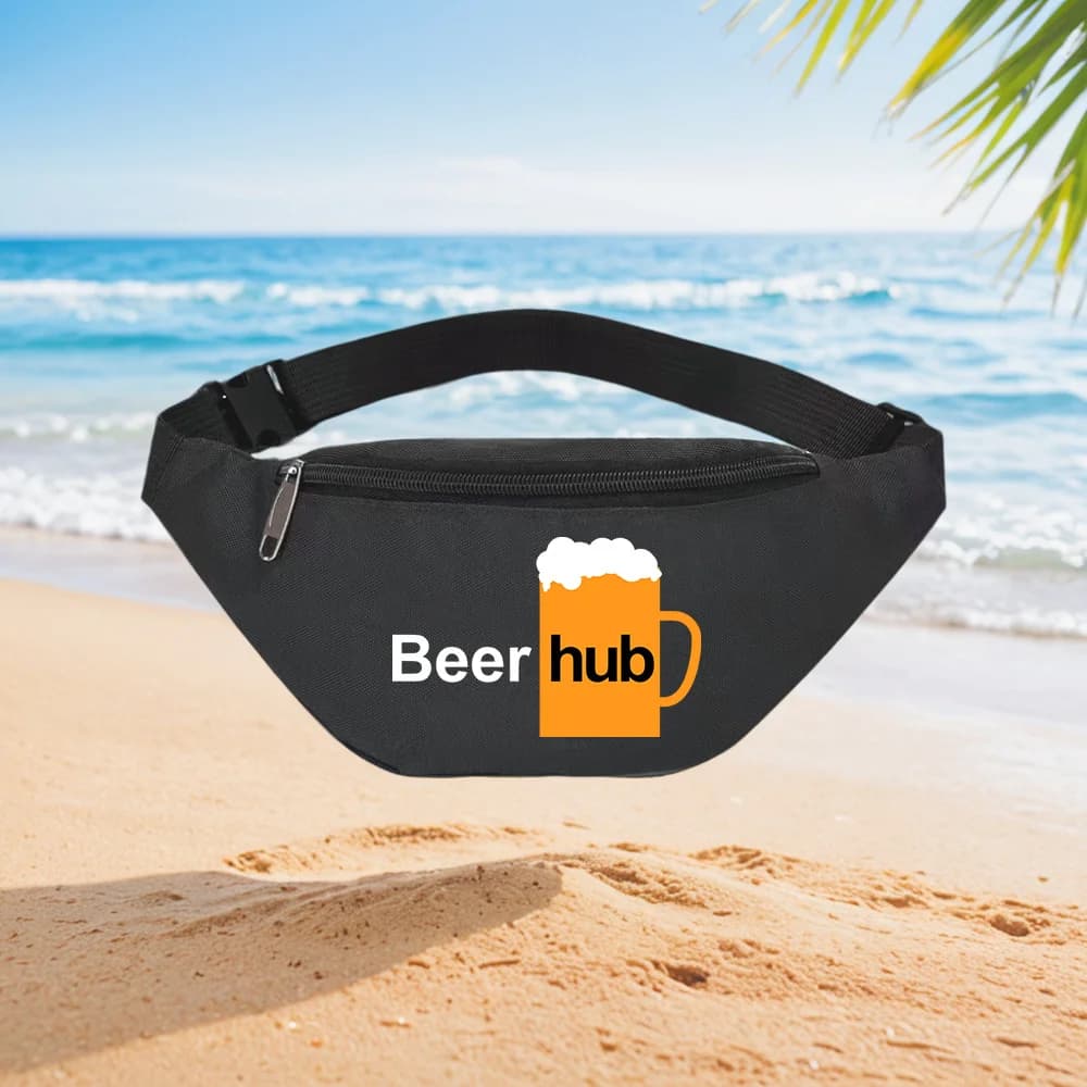 Birra Hub Mug Design Regalo per l'amante della birra Zaino in vita Borsa a tracolla Borsa da strada Casual Sportiva Alla moda Semplice Stampato unico
