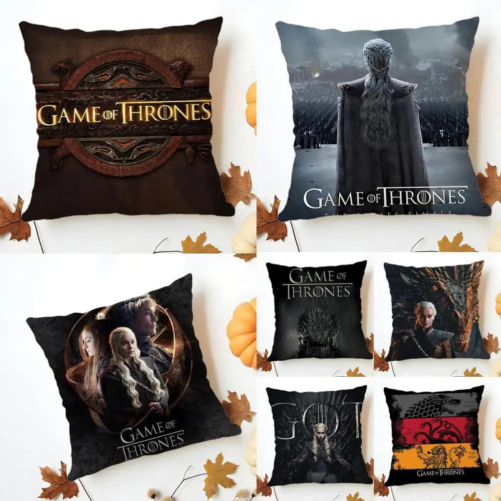 TV-G-GamES Of T-ThroneS Cushion Cover Washable Linen Pillowcase Soft for Sofa Bed Cozy Home Room Decor