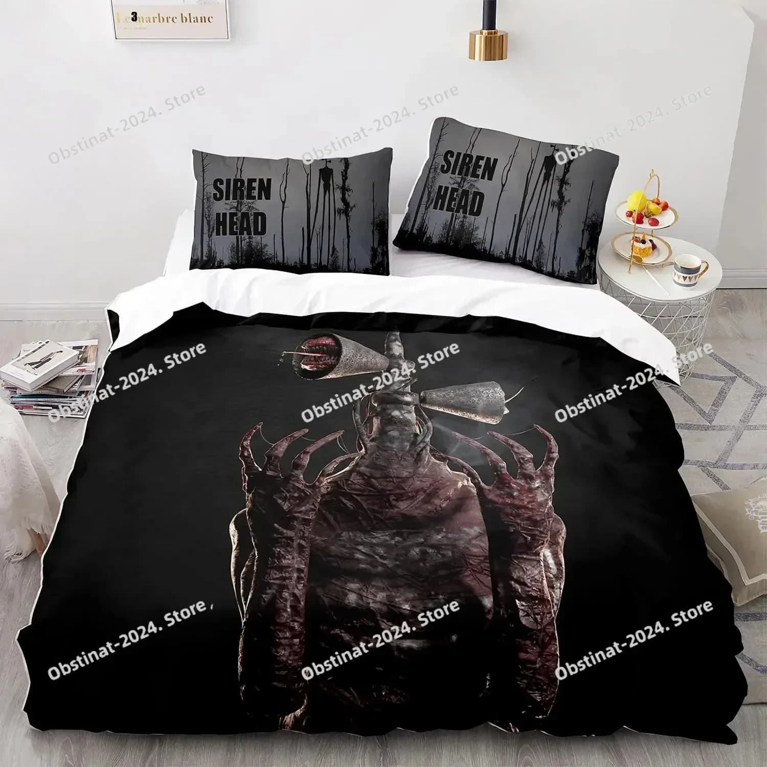 Set biancheria da letto con testa di sirena superiore Set letto singolo stampato con federa Copripiumino morbido singolo matrimoniale Queen Super King Size