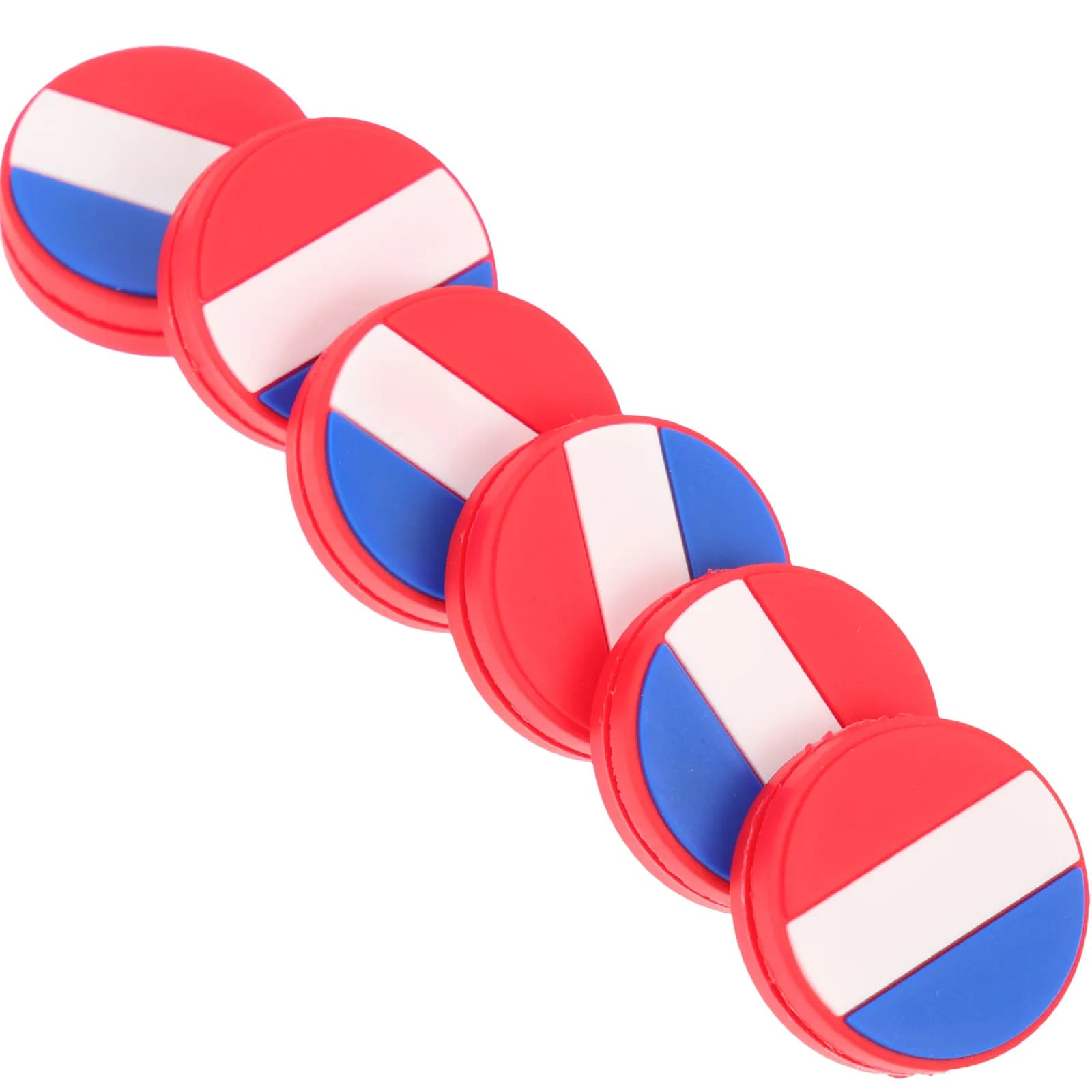 6 Pezzi Ammortizzatori in Silicone per Racchette da Tennis, Design Bandiera Nazionale, Accessori per Tennis