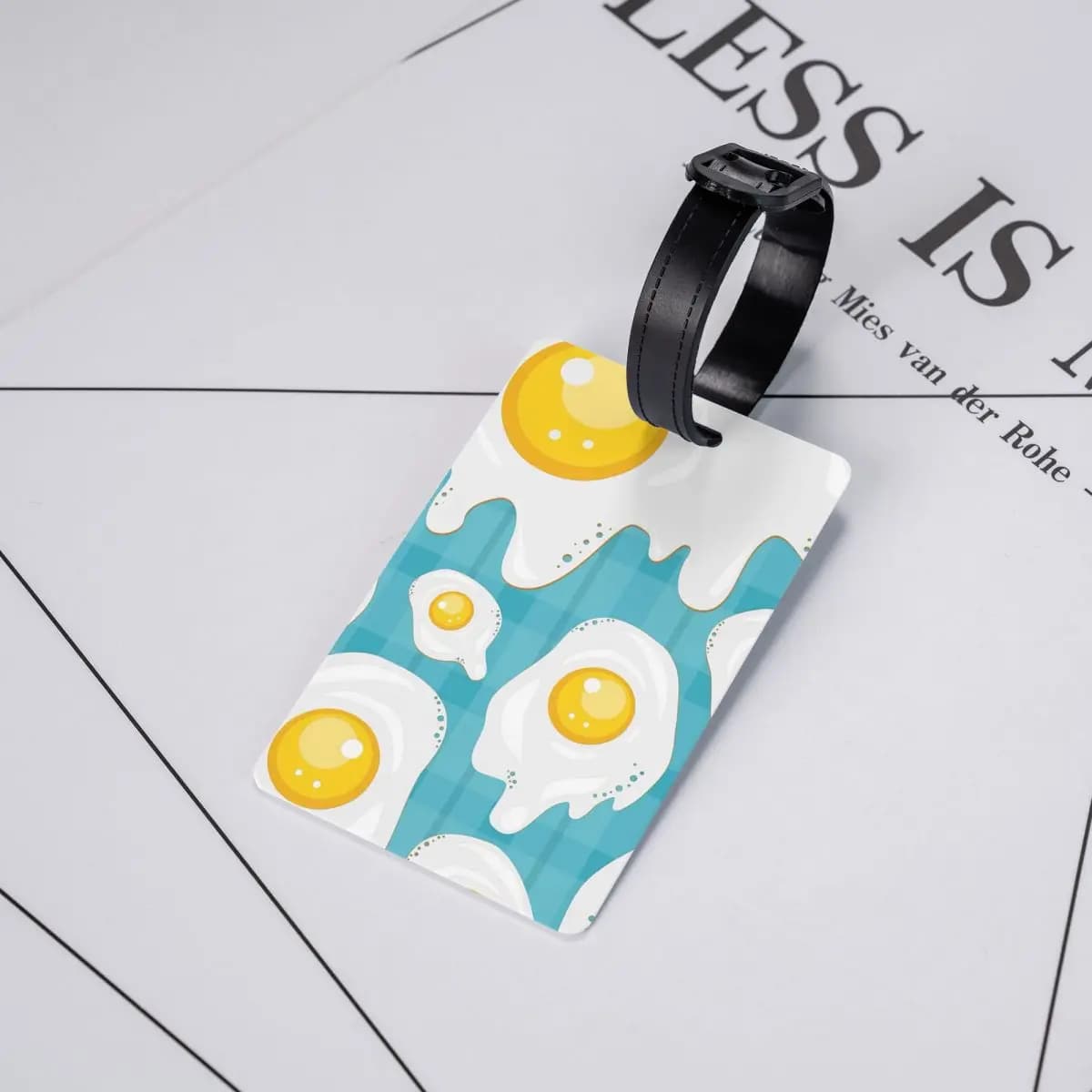 Etichette per Bagagli a Forma di Uovo Fritto Kawaii, Accessori per Valigie, Targhette per Bagagli da Viaggio, Porta Etichette con Nome e Indirizzo