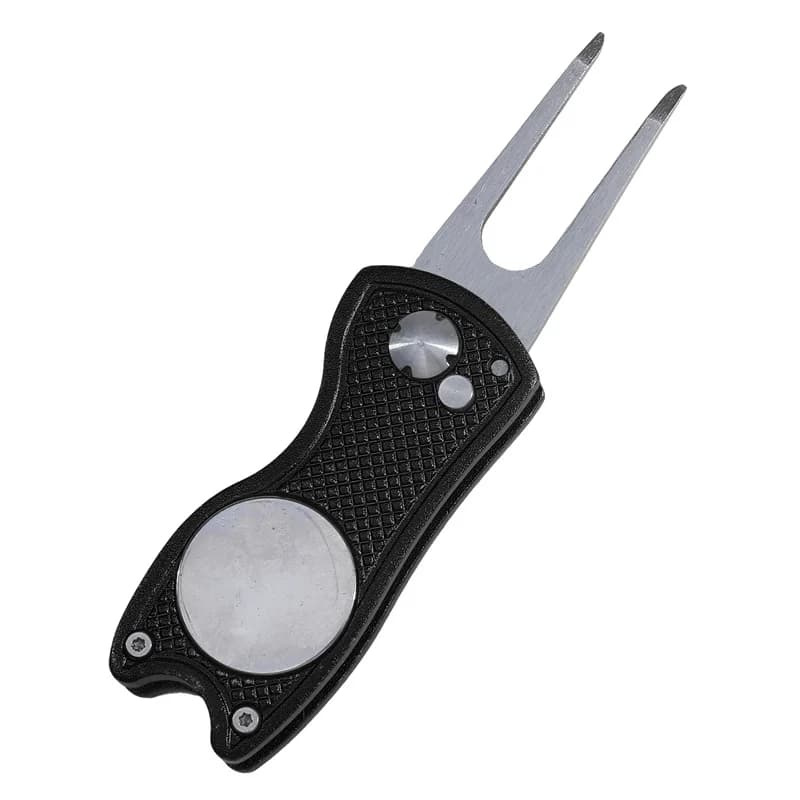 1 pz Riparatore Divot Pieghevole da Golf con Strumento per Palline da Golf, Pulitore Scanalature, Accessori Golf, Forchetta per Green, Ausili per l'Allenamento