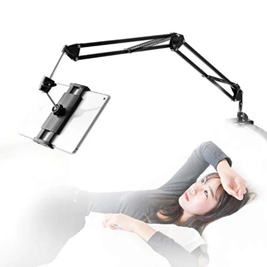 Supporto per Tablet da Letto Rotante a 360 Gradi con Braccio in Alluminio per iPad, iPhoneXS, N-Switch, Amazon Kindle