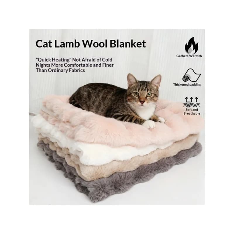 Warm Pet Mat, Soft Flannel Sleeping Blanket for Cats & Dogs, Cozy Cat Bed Cushion for Kneading, Cage Liner Pad, Comfort