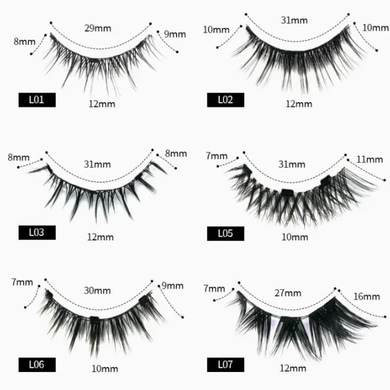 Magnetic fake eyelashes easy to apply for eye makeup Magnetic eyelashes reusable No glue needed Natural 3D curling
