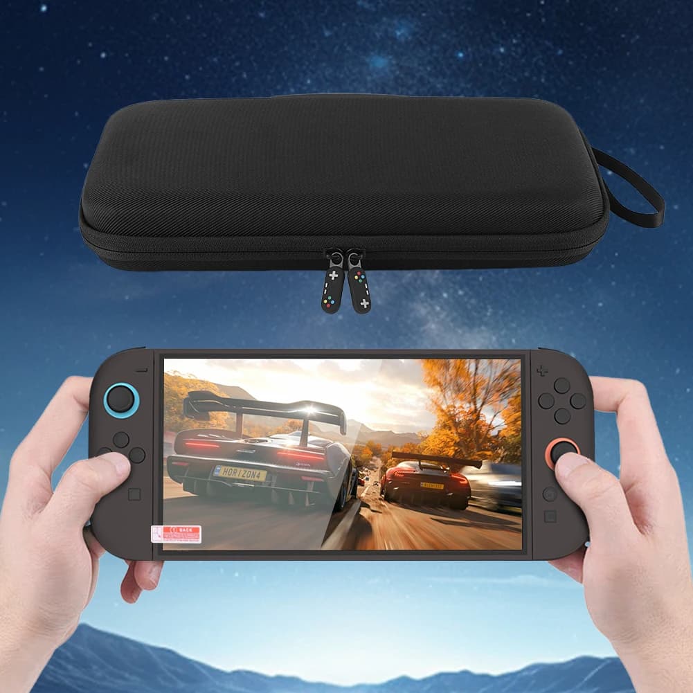 Custodia da trasporto in EVA e protezione per lo schermo per Switch 2 Borsa da trasporto Borsa organizer antiurto antigraffio con 10 porta carte da gioco