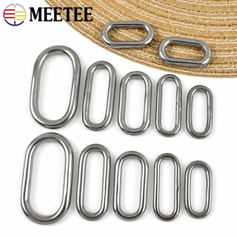 5/10Pcs 25-45mm Stainless Steel Oval Ring Buckle for Dog Collars Pet Harnesses Leashes Loop Hook Making Hardware Accessories