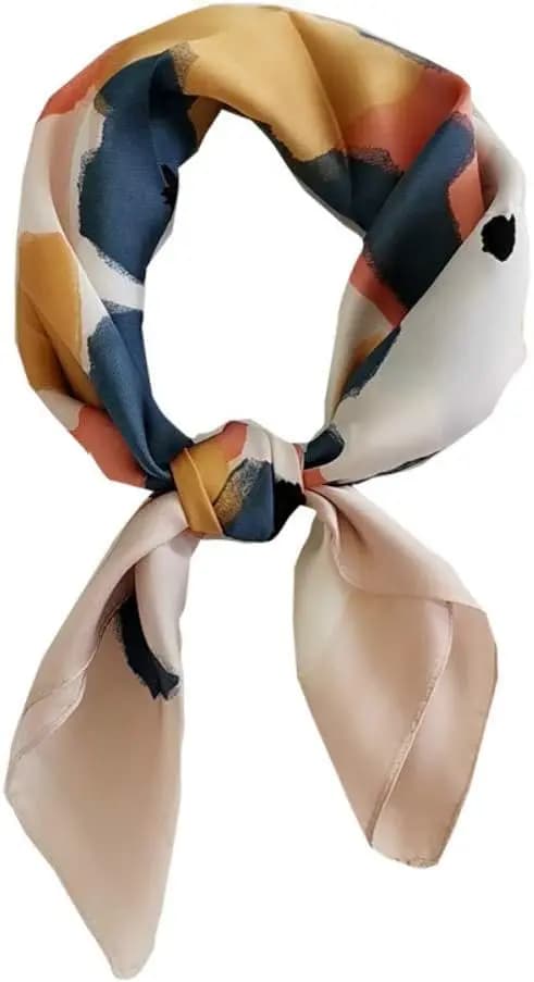 Foulard in raso per donna, 27,5x27,5 pollici, effetto seta, quadrato